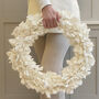 Handmade Large White Cotton Wreath, thumbnail 1 of 3
