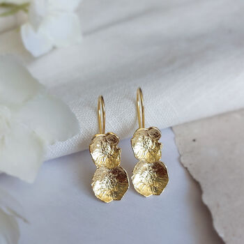 Sweet Daisy Dangling Earrings Gold Plated, 7 of 9