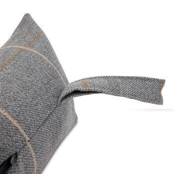 Luxury Wool Effect Door Draught Excluder Grey Check, 4 of 5