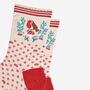 Women's Bamboo Socks Red Robin Christmas Wreath, thumbnail 3 of 5