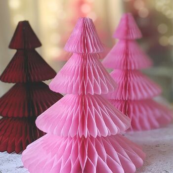 Pink Honeycomb Paper Christmas Tree, 4 of 4