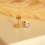 Round Solitaire Diamond Simulant Stud Earrings, thumbnail 1 of 4