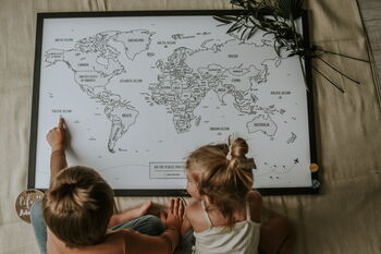 Personalised White Pinboard World Map, 11 of 12