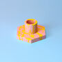 Pink And Yellow Geometric Candlestick Holder, thumbnail 2 of 7