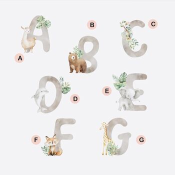 Personalised Animal Alphabet Initial Daughter Birthday Card *A Z Options, 2 of 10