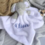 Personalised White Fleece Elephant Baby Comforter, thumbnail 1 of 6