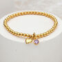 18ct Gold Plated Birthstone Charm Bracelet, thumbnail 1 of 4
