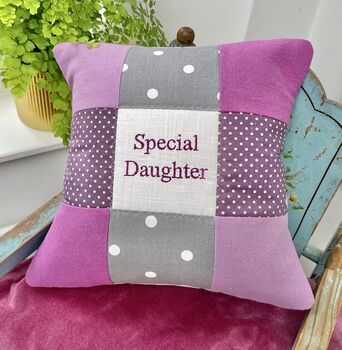 Special Daughter Cushion Purple Spots, 2 of 6