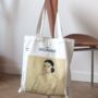 Women's White Canvas Extra Large Tote Bag, thumbnail 2 of 7