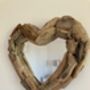 Driftwood Heart Wall Mirror – 30cm Nautical Style, thumbnail 2 of 8