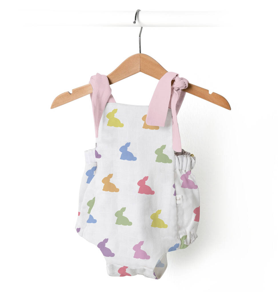 Rainbow Lapin Pink Baby Rompers, 1 of 2