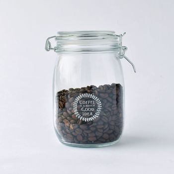 Coffee Is Always A Good Idea Glass Storage Jar, 4 of 8
