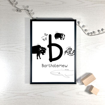 Personalised Animal Alphabet Letter Print, 2 of 6