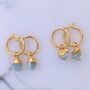 March Birthstone Earrings, Aquamarine, Gold Plated, thumbnail 1 of 7