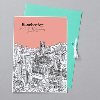 Personalised Manchester Graduation Gift Print, 9 of 9