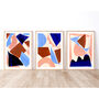 Blue And Pink Abstract Shapes Print Set Of Three, thumbnail 7 of 12