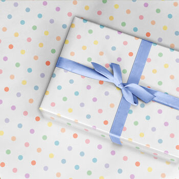 Pastel Dots Wrapping Paper Roll Or Folded, 2 of 3