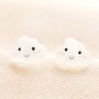 Sterling Silver White Enamel Cloud Stud Earrings, thumbnail 1 of 3