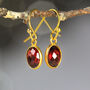 Red Garnet Earrings In Gold, January Birthstone Gift, thumbnail 8 of 10