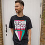 Kitchen Disco Men's Retro Slogan T Shirt In Black, thumbnail 4 of 4