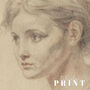 Light Academia Portrait Sketch Print Of A Young Woman, thumbnail 3 of 12