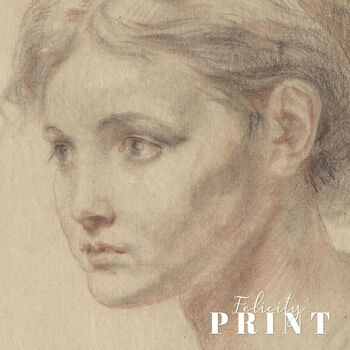 Light Academia Portrait Sketch Print Of A Young Woman, 3 of 12