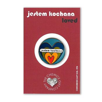 Jestem Kochana Polish Loved Enamel Pin Gift, 2 of 2