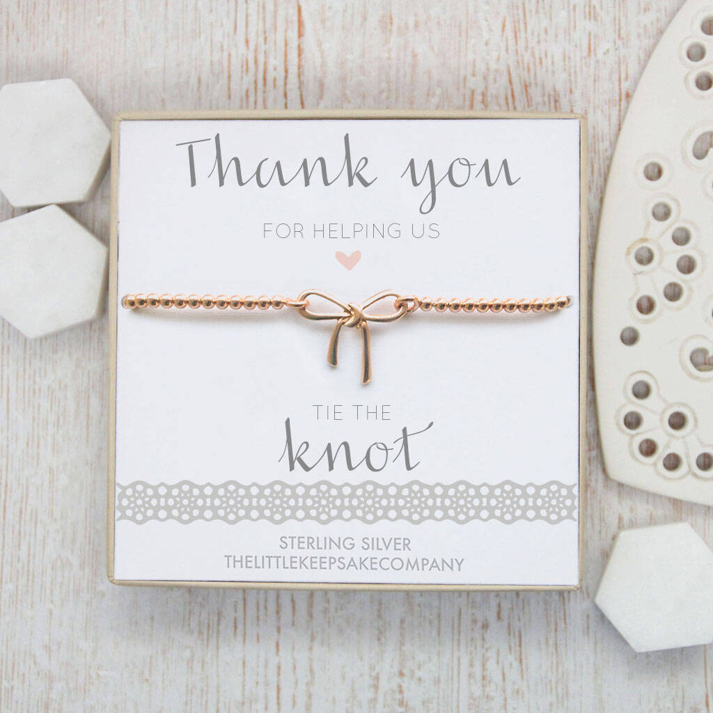Rose Gold Bow Wedding Bracelet, Tie The Knot, 1 of 5