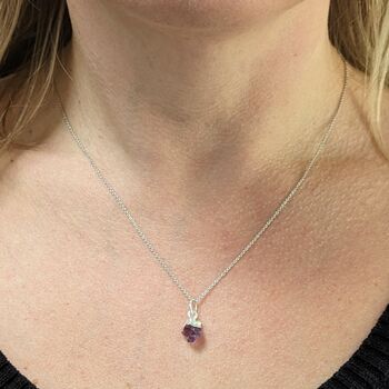 February Birthstone Necklace, Amethyst, Silver Plated, 2 of 8