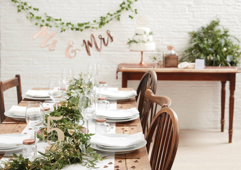 Rose Gold Heart Wedding Table Number Stands By Ginger Ray