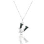 Solid Silver V Initial Necklace With Green Marble, thumbnail 1 of 6