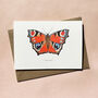 Illustrated Peacock Butterfly Card Blank Inside, thumbnail 1 of 7