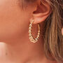 18k Gold Plated Beaded Hoop Earrings, thumbnail 2 of 3