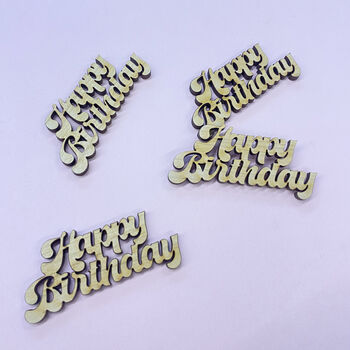 Wooden Happy Birthday Retro Font Confetti, 3 of 3