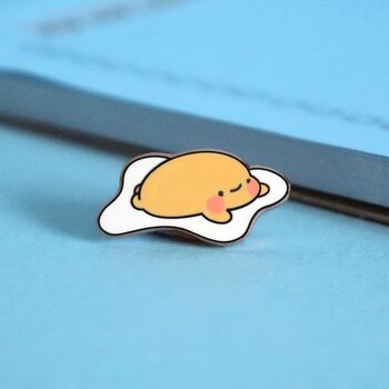 Fried Egg Enamel Pin | Cute Pin Badges, 2 of 6