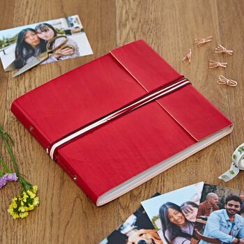 Distressed Coloured Three String Leather Photo Album, 7 of 10