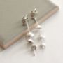 Handmade Contemporary Silver Trailing Flowers Earrings, thumbnail 2 of 7