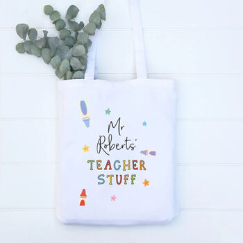 Personalised Teacher Stuff Tote Bag, 2 of 3