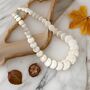Boho Cream Stone Marbled Disc Necklace Jewellery, thumbnail 1 of 5