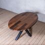 Causey Stripe Walnut Dining Table With Spider Legs, thumbnail 1 of 6
