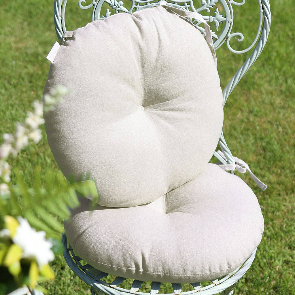 Traditional Round Grey Garden Seat Pads By Dibor