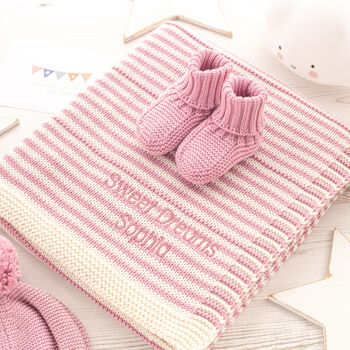 Dawn Pink Welcome Baby Knitted Essentials And Toy Gift Set, 3 of 12