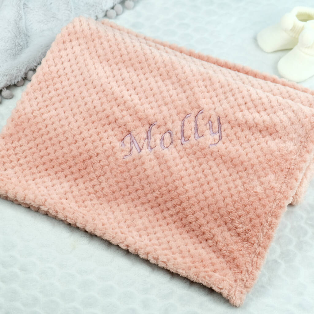 Personalised Dusty Pink Baby Blanket By D Caro