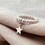 Sterling Silver Star Charm Ring, thumbnail 1 of 4