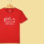 'Girl: Noise With Dirt' Definition T Shirt For Girls, thumbnail 7 of 12