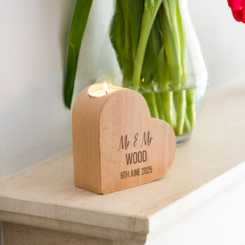Personalised Heart Candle Wedding Or Anniversary Gift, 5 of 5