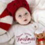 Our Little Christmas Miracle Embroidered New Baby Knitted Romper, thumbnail 4 of 10