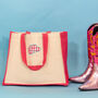 It's A Vibe Gingham Cowboy Hat Tote Bag, thumbnail 2 of 3