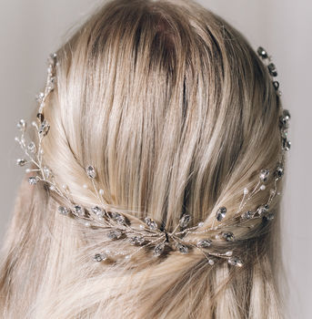 Swarovski Crystal And Pearl Wedding Hair Vine Lily, 6 of 11