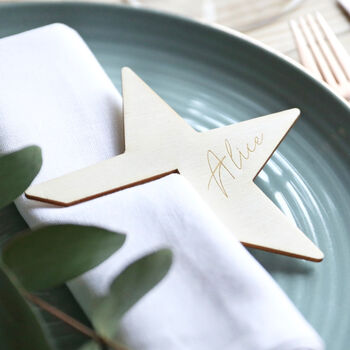 Eight Personalised Wooden Star Napkin Holders, 2 of 2